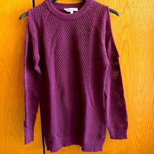 BCBGGeneration Cold shoulder mesh sweater